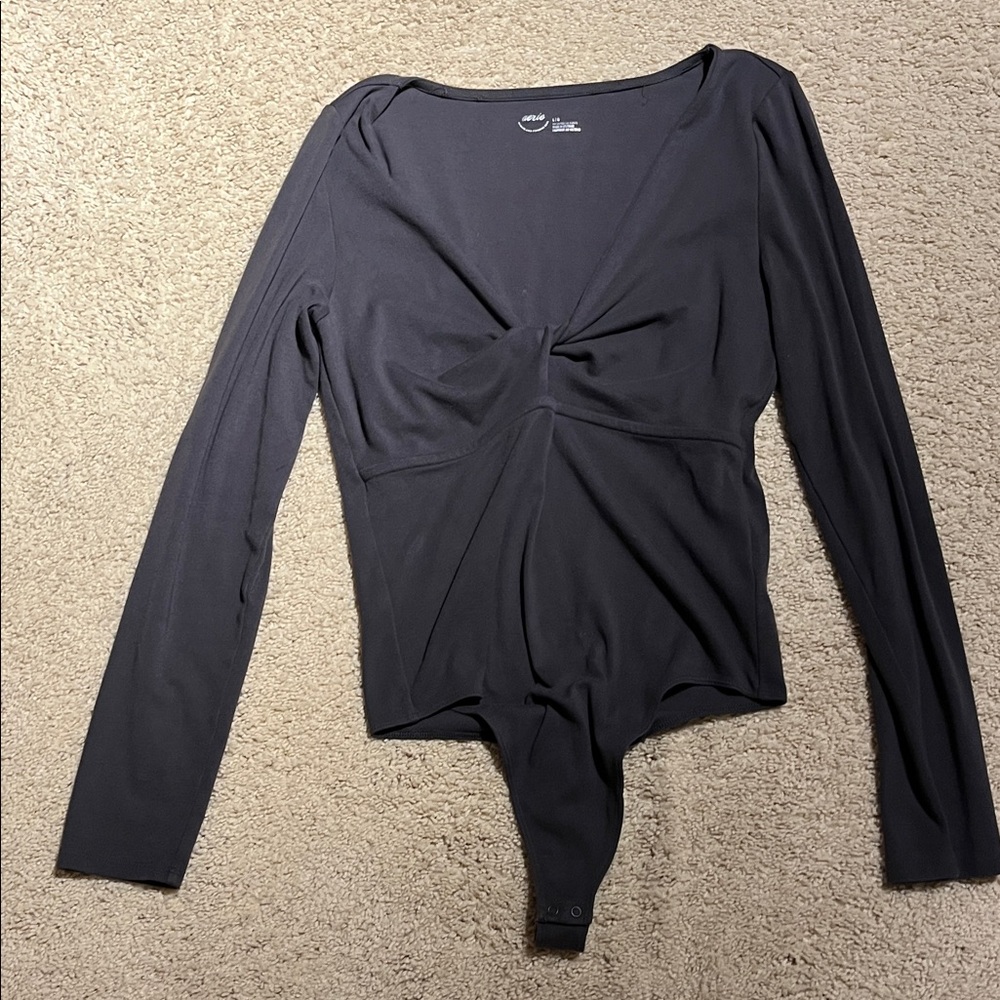 Aerie Black Long Sleeve Bodysuit